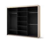 Garderobna omara TEBO 250 z led osvetlitvijo je zasnovana za optimalno organizacijo shranjenih predmetov. Zaradi svojih dimenzij omara ponuja prostorno