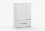 Garderobna omara TOFIKA 120 je idealna za tiste, ki želijo združiti veliko prostora za shranjevanje z moderno, lahko zasnovo . Štirivratna zasnova v