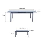 JEDILNA MIZA ODYSSEA II EASY ALU STEKLO 180/240X100 ANTR - slika 3