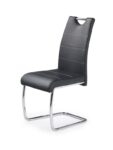 Jedilni stol K211 je dobavljiv v črnem umetnem usnju s kovinskimi inox nogami. Dimenzija: - Š:42/G:60/V:97 cm, Material: - kovinsko podnožje - INOX - črno