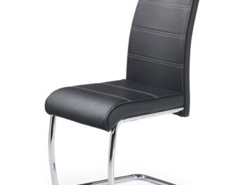 Jedilni stol K211 je dobavljiv v črnem umetnem usnju s kovinskimi inox nogami. Dimenzija: - Š:42/G:60/V:97 cm, Material: - kovinsko podnožje - INOX - črno