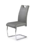 Jedilni stol K211 je dobavljiv v sivem umetnem usnju s kovinskimi inox nogami. Dimenzija: - Š:42/G:60/V:97 cm, Material: - kovinsko podnožje - INOX - sivo