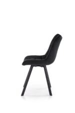 Jedilni stol K332 je dobavljiv v črni barvi. Noge stola so iz kovine prašno barvane. Dimenzija: - Š:46/G:61/V:84 cm, Material: - velvet tkanina BLUVEL 19 -
