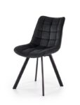 Jedilni stol K332 je dobavljiv v črni barvi. Noge stola so iz kovine prašno barvane. Dimenzija: - Š:46/G:61/V:84 cm, Material: - velvet tkanina BLUVEL 19 -