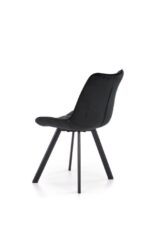 Jedilni stol K332 je dobavljiv v črni barvi. Noge stola so iz kovine prašno barvane. Dimenzija: - Š:46/G:61/V:84 cm, Material: - velvet tkanina BLUVEL 19 -
