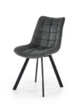 Jedilni stol K332 je dobavljiv v sivi barvi. Noge stola so iz kovine prašno barvane. Dimenzija: - Š:46/G:61/V:84 cm, Material: - velvet tkanina BLUVEL 14 -