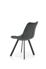 Jedilni stol K332 je dobavljiv v sivi barvi. Noge stola so iz kovine prašno barvane. Dimenzija: - Š:46/G:61/V:84 cm, Material: - velvet tkanina BLUVEL 14 -