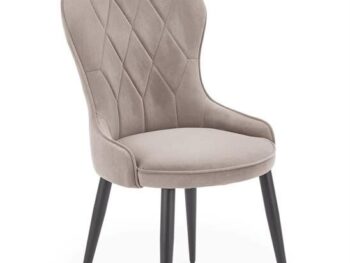 Jedilni stol K366 je dobavljiv v bež barvi. Noge stola so iz kovine prašno barvane. Dimenzija: - Š:52/G:58/V:92 cm, Material: - tkanina velvet BLUVEL 40 -