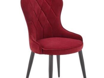 Jedilni stol K366 je dobavljiv v bordo barvi. Noge stola so iz kovine prašno barvane. Dimenzija: - Š:52/G:58/V:92 cm, Material: - tkanina velvet BLUVEL 59 -