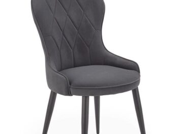 Jedilni stol K366 je dobavljiv v zeleni barvi. Noge stola so iz kovine prašno barvane. Dimenzija: - Š:52/G:58/V:92 cm, Material: - tkanina velvet BLUVEL 14 -