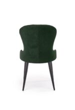 Jedilni stol K366 je dobavljiv v zeleni barvi. Noge stola so iz kovine prašno barvane. Dimenzija: - Š:52/G:58/V:92 cm, Material: - tkanina velvet BLUVEL 78 -