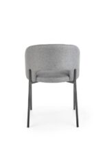 Jedilni stol K373 je dobavljiv v sivi barvi. Noge stola so iz kovine prašno barvane. Dimenzija: - Š:51/G:57/V:77 cm, Material: - tkanina - kovina