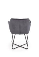 Jedilni stol K373 je dobavljiv v sivi barvi. Noge stola so iz kovine prašno barvane. Dimenzija: - Š:60/G:62/V:81 cm, Material: - tkanina - kovina
