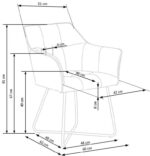 Jedilni stol K373 je dobavljiv v sivi barvi. Noge stola so iz kovine prašno barvane. Dimenzija: - Š:60/G:62/V:81 cm, Material: - tkanina - kovina