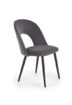 Jedilni stol K384 črn je dobavljiv v črni barvi in sivi tkanini. Noge stola so iz jekla s prašnim premazom. Dimenzija: - Š:54/G:57/V:84 cm, Material: -