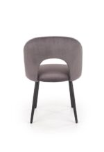 Jedilni stol K384 črn je dobavljiv v črni barvi in sivi tkanini. Noge stola so iz jekla s prašnim premazom. Dimenzija: - Š:54/G:57/V:84 cm, Material: -