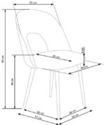 Jedilni stol K384 črn je dobavljiv v črni barvi in sivi tkanini. Noge stola so iz jekla s prašnim premazom. Dimenzija: - Š:54/G:57/V:84 cm, Material: -