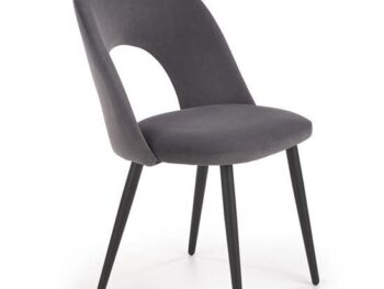 Jedilni stol K384 črn je dobavljiv v črni barvi in sivi tkanini. Noge stola so iz jekla s prašnim premazom. Dimenzija: - Š:54/G:57/V:84 cm, Material: -