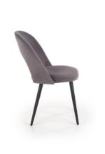 Jedilni stol K384 črn je dobavljiv v črni barvi in sivi tkanini. Noge stola so iz jekla s prašnim premazom. Dimenzija: - Š:54/G:57/V:84 cm, Material: -