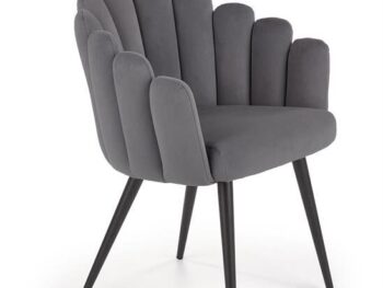 Jedilni stol K410 je dobavljiv v sivi barvi. Noge stola so iz kovine prašno barvane. Dimenzija: - Š:65/G:62/V:85 cm, Material: - tkanina - kovina