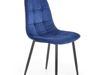 Jedilni stol K417 je dobavljiv v črni barvi. Noge stola so iz kovine prašno barvane. Dimenzija: - Š:44/G:56/V:87 cm, Material: - velvet tkanina HRL 64 -