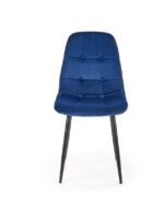 Jedilni stol K417 je dobavljiv v črni barvi. Noge stola so iz kovine prašno barvane. Dimenzija: - Š:44/G:56/V:87 cm, Material: - velvet tkanina HRL 64 -