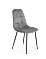 Jedilni stol K417 je dobavljiv v sivi barvi. Noge stola so iz kovine prašno barvane. Dimenzija: - Š:44/G:56/V:87 cm, Material: - velvet tkanina HRL 21 -