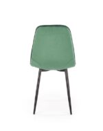 Jedilni stol K417 je dobavljiv v zeleni barvi. Noge stola so iz kovine prašno barvane. Dimenzija: - Š:44/G:56/V:87 cm, Material: - velvet tkanina HLR 57 -