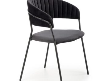 Jedilni stol K426 črn je dobavljiv v črni barvi. Noge stola so iz kovine prašno barvane. Dimenzija: - Š:57/G:54/V:79 cm, Material: - tkanina BLUVEL 19 -