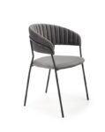 Jedilni stol K426 črn je dobavljiv v sivi barvi. Noge stola so iz kovine prašno barvane. Dimenzija: - Š:57/G:54/V:79 cm, Material: - tkanina BLUVEL 14 -