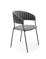 Jedilni stol K426 črn je dobavljiv v sivi barvi. Noge stola so iz kovine prašno barvane. Dimenzija: - Š:57/G:54/V:79 cm, Material: - tkanina BLUVEL 14 -