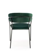 Jedilni stol K426 zelen je dobavljiv v zeleni barvi. Noge stola so iz kovine prašno barvane. Dimenzija: - Š:57/G:54/V:79 cm, Material: - tkanina BLUVEL 78 -