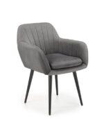Jedilni stol K429 siv je dobavljiv v sivi barvi. Noge stola so iz kovine prašno barvane. Dimenzija: - Š:61/G:54/V:77 cm, Material: - žametna tkanina HLR 21
