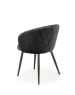 Jedilni stol K430 črn je dobavljiv v črni barvi. Noge stola so iz kovine prašno barvane. Dimenzija: - Š:61/G:54/V:77 cm, Material: - žametna tkanina HLR