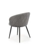 Jedilni stol K430 črn je dobavljiv v sivi barvi. Noge stola so iz kovine prašno barvane. Dimenzija: - Š:61/G:54/V:77 cm, Material: - žametna tkanina HLR 21