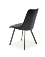Jedilni stol K45 je dobavljiv v črni barvi. Noge stola so iz kovine prašno barvane. Dimenzija: - Š:44/G:58/V:85 cm Material: - tkanina velvet BLUVEL 19 -