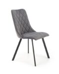 Jedilni stol K450 je dobavljiv v sivi barvi. Noge stola so iz kovine prašno barvane. Dimenzija: - Š:44/G:58/V:85 cm Material: - tkanina velvet BLUVEL 14 -