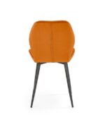 Jedilni stol K453 je dobavljiv v cimet barvi. Noge stola so iz kovine prašno barvane. Dimenzija: - Š:48/G:53/V:86 cm Material: - tkanina velvet BLUVEL 4215 -