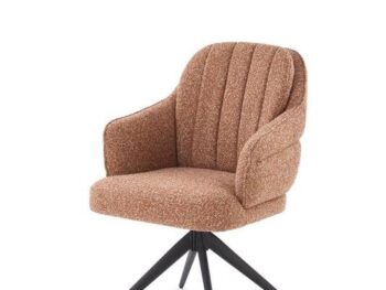 Jedilni stol K570 je dobavljiv v cimet barvi. Noge stola so iz kovine prašno barvane in ima posebnost vrtljivega sedeža. Dimenzija: - Š:61/G:70/V:92 cm,