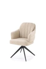 Jedilni stol K570 je dobavljiv v bež barvi. Noge stola so iz kovine prašno barvane in ima posebnost vrtljivega sedeža. Dimenzija: - Š:61/G:70/V:92 cm,