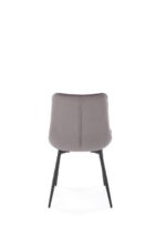 Jedilni stol K589 je dobavljiv v sivi barvi. Noge stola so iz kovine prašno barvane. Dimenzija: - Š:50/G:63/V:87 cm, Material: - tkanina velvet BLUVEL -