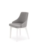 Jedilni stol TOLEDO je dobavljiv v beli barvi in v sivi tkanini( INARI 91). Noge stola so iz masivnega lesa. Dimenzija: - Š:51/G:55/V:82 cm, Material: - blago
