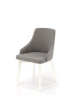 Jedilni stol TOLEDO je dobavljiv v beli barvi in v sivi tkanini( INARI 91). Noge stola so iz masivnega lesa. Dimenzija: - Š:51/G:55/V:82 cm, Material: - blago
