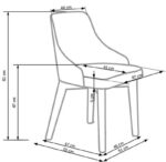 Jedilni stol TOLEDO je dobavljiv v sonoma barvi in v sivi tkanini( INARI 91). Noge stola so iz masivnega lesa. Dimenzija: - Š:51/G:55/V:82 cm, Material: -