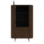 Komplet komoda + vitrina + okroglo ogledalo OVARI 2 oreh - slika 11