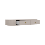 Komplet toaletna mizica z ogledalom + komoda OVARI beige - slika 7