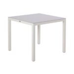 KOVINSKA MIZA NATERIAL LYRA BELA 90X90 ALU STEKLO