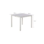 KOVINSKA MIZA NATERIAL LYRA BELA 90X90 ALU STEKLO - slika 4