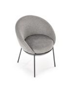 Jedilni stol K482 je dobavljiv v sivi barvi. Noge stola so iz kovine prašno barvane. Dimenzija: - Š:61/G:59/V:78 cm, Material: - tkanina - kovina