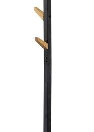 Praktičen prašno barvan kovinski obešalnik W66 primeren za vsak prostor. Barva: - črna/naravna - masiven les Višina: - 177cm - fi 28 cm